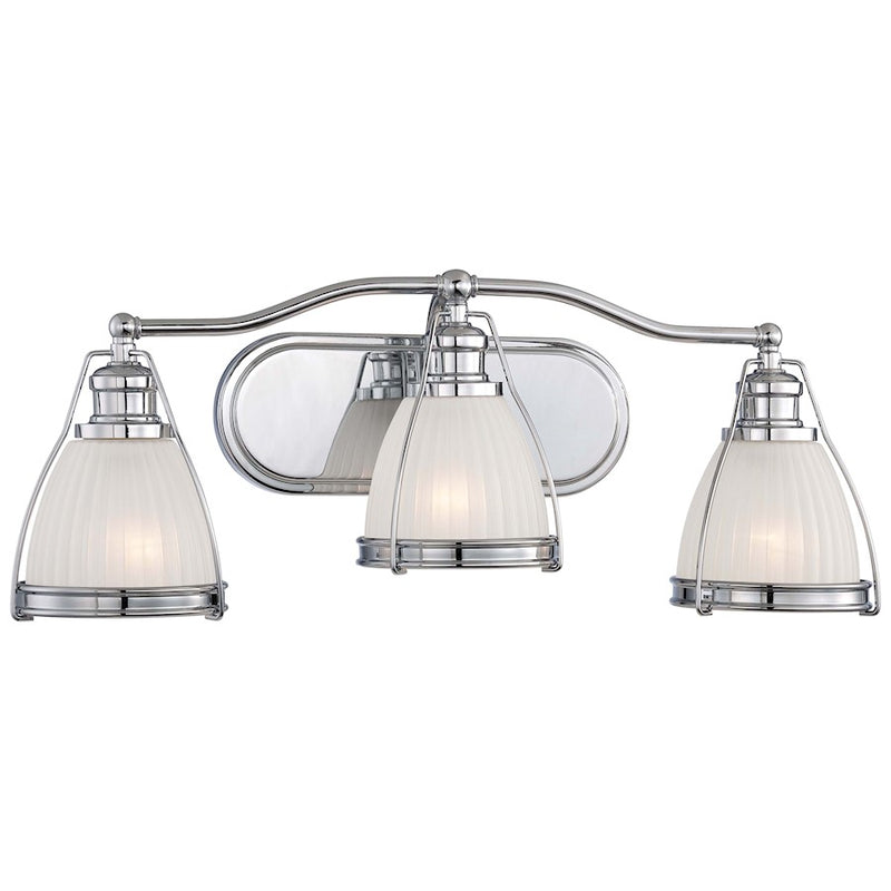 Minka Lavery Bath Art 23.5in 3-Light Vanity Light | Traditional Chrome | Bathroom & Powder Room | 23.5 x 7.25 x 9.25 in | Model 5793-77