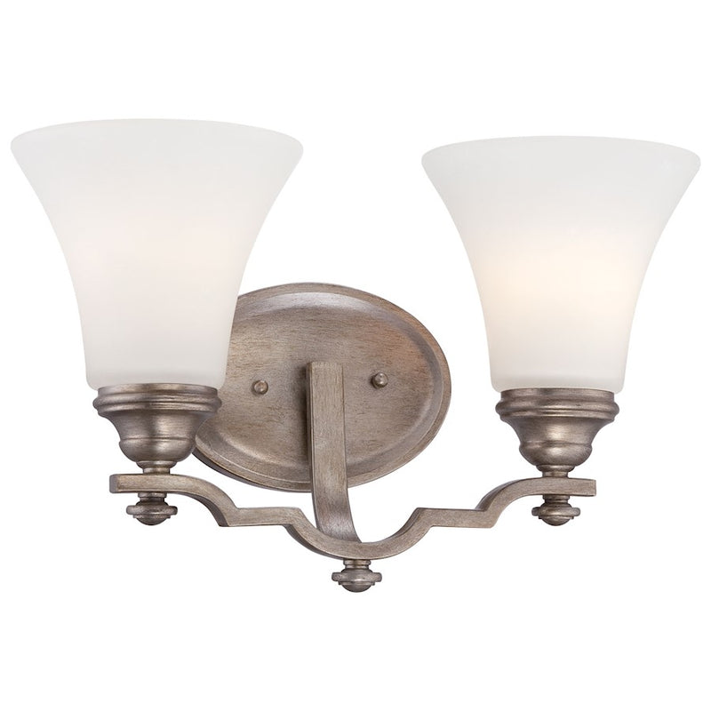 Minka Lavery Wellington Ave 2-Light Vanity Light | Transitional Midnight Gold Steel | Bathroom & Powder Room | 15 x 15 x 9.5 in | Model 5862-279