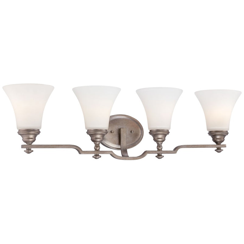 Minka Lavery Wellington Ave 4-Light Vanity Light | Transitional Midnight Gold Steel | Bathroom & Powder Room | 31.5 x 31.5 x 9 in | Model 5864-279