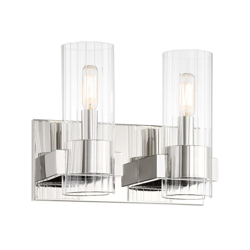 Minka Lavery Vernon Place 12in 2-Light Vanity Light | Transitional Polished Nickel | Bathroom Vanity & Powder Room | 12 x 5 x 9 in | Model 5892-613