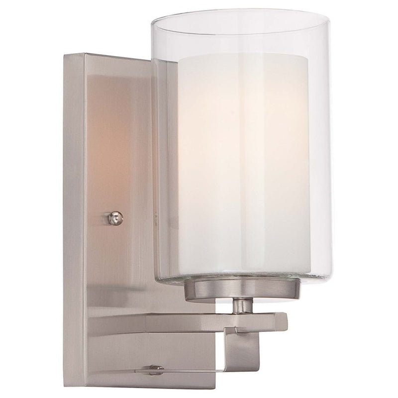 Minka Lavery Parsons Studio 9in 1-Light Bath Vanity Light | Traditional Brushed Nickel Steel | Bathroom & Powder Room | Model 6101-84