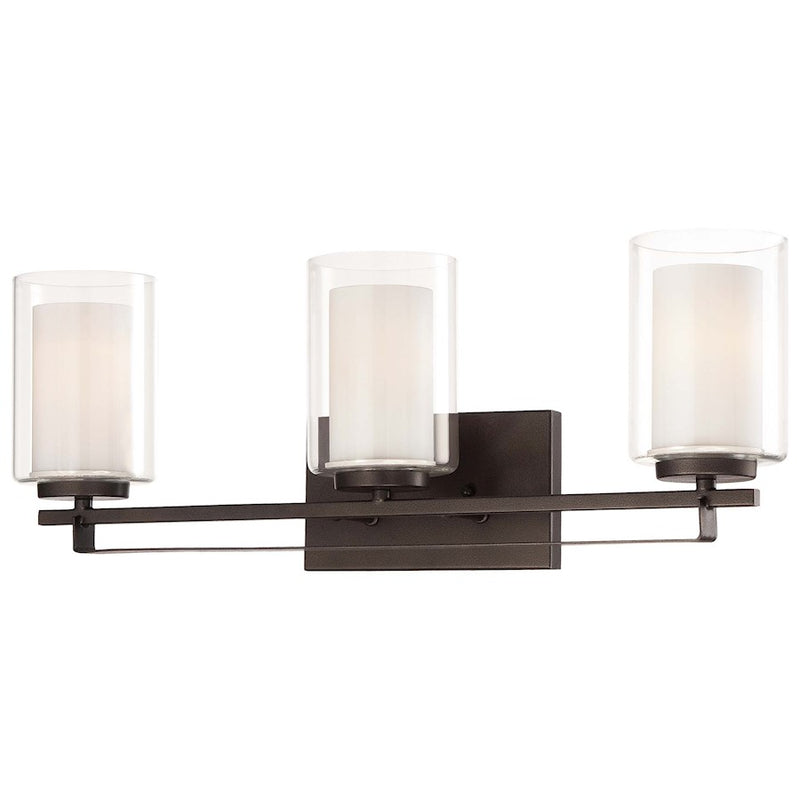 Minka Lavery Parsons Studio 24in 3-Light Bathroom Vanity Light | Transitional Smoked Iron | Bathroom Vanity | 24 x 6 x 9 in | Model 6103-172