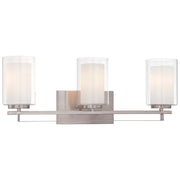 Minka Lavery Parsons Studio 24in 3-Light Bathroom Vanity Light | Brushed Nickel Transitional | Bathroom Vanity | 24 x 6 x 9 in | Model 6103-84