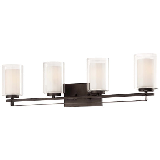 Minka Lavery Parsons Studio 4-Light Bath Vanity Light | Transitional Smoked Iron Finish | Bathroom Vanity & Powder Room | Model 6104-172
