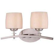 Minka Lavery Raiden 2-Light Bath Vanity | Transitional Brushed Nickel | Bathroom Vanity Light | 16 x 7 x 10 in | Model 6182-84