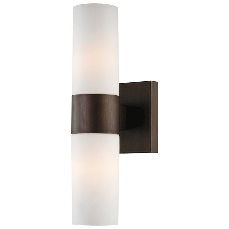 Minka Lavery 2-Light Wall Sconce | Contemporary Copper Bronze Patina Finish | Bathroom & Hallway Accent | 4 x 5 x 14 in | Model 6212-647
