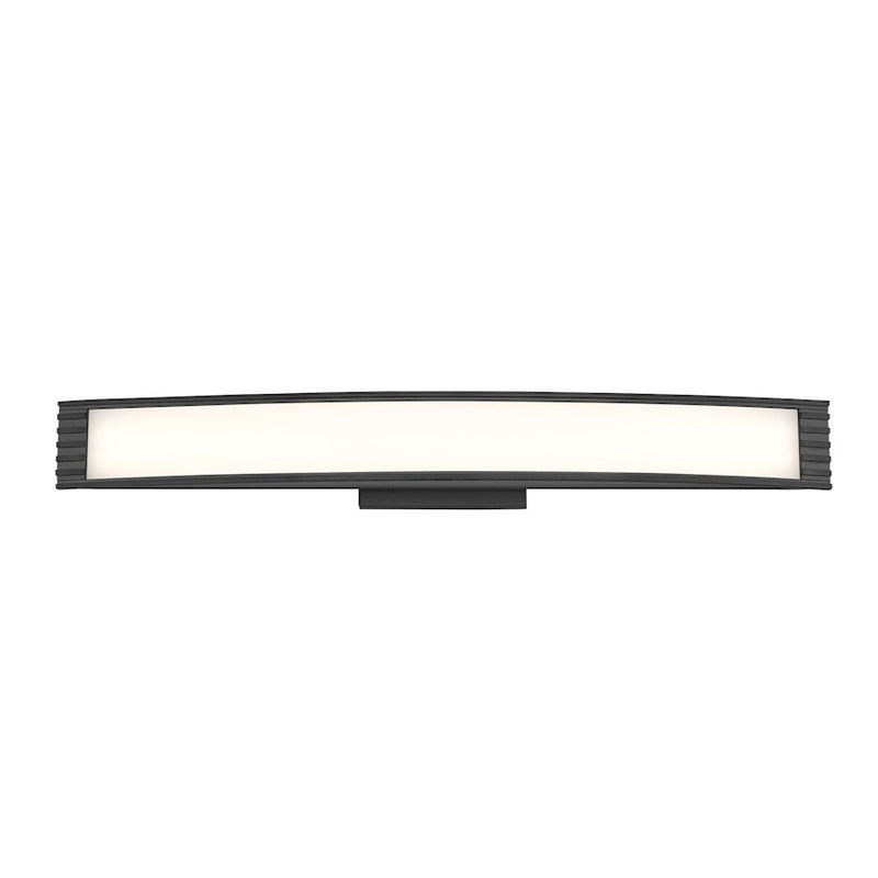 Minka Lavery Vantage 36in 1-Light LED Vanity | Modern Coal Steel and White PC | Bathroom Vanity & Powder Room | 36 x 5.5 x 3.25 in | Model 6412-66A-L