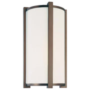 Minka Lavery Energy Efficient 8in 1-Light Wall Sconce | Contemporary Dark Brushed Bronze | Hallway & Bedroom Accent Light | Model 6442-267-PL