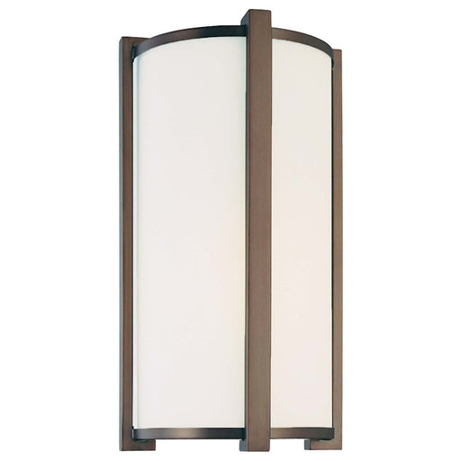 Minka Lavery Energy Efficient 8in 1-Light Wall Sconce | Contemporary Dark Brushed Bronze | Hallway & Bedroom Accent Light | Model 6442-267-PL