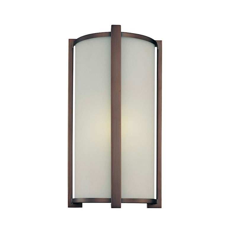Minka Lavery Energy Efficient 8in 1-Light Wall Sconce | Contemporary Dark Brushed Bronze | Hallway & Bedroom Accent Light | Model 6442-267-PL