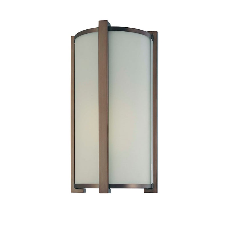 Minka Lavery Energy Efficient 8in 1-Light Wall Sconce | Contemporary Dark Brushed Bronze | Hallway & Bedroom Accent Light | Model 6442-267-PL
