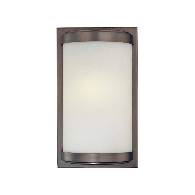 Minka Lavery Energy Efficient 7in 1-Light Wall Sconce | Contemporary Dark Brushed Bronze | Hallway & Bedroom Accent Light | Model 6448-267-PL