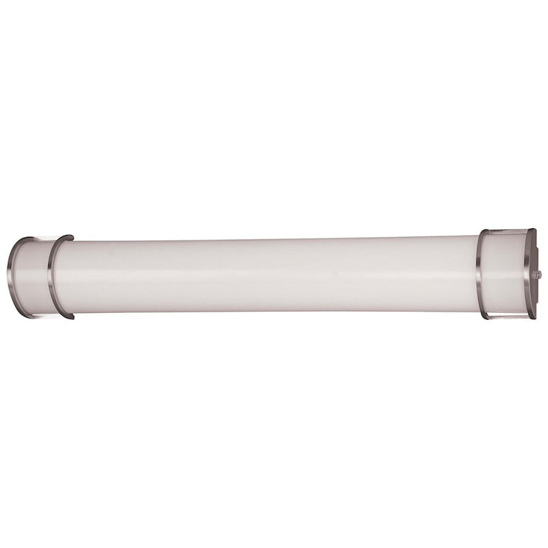 Minka Lavery 37in 2-Light Bath Vanity Light | Transitional Brushed Nickel and White Glass | Bathroom Vanity & Powder Room | Model 646-PL