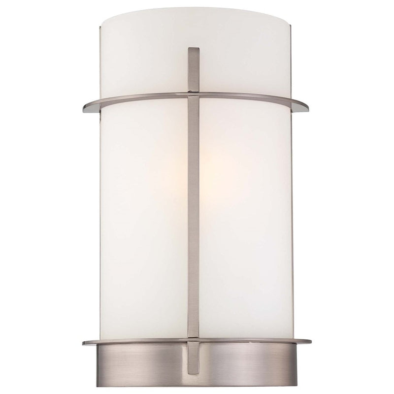 Minka Lavery 1-Light Wall Sconce | Contemporary Brushed Nickel | Hallway & Bedroom Accent Light | 4 x 8 x 12 in | Model 6460-84