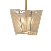 Minka Lavery Key Largo 10in 1-Light Mini Pendant | Soft Brass Steel Glass and Rope | Kitchen Island & Dining Room | 10 x 7.5 in | Model 6573-695