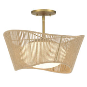 Minka Lavery Key Largo 10in 1-Light Mini Pendant | Soft Brass Steel Glass and Rope | Kitchen Island & Dining Room | 10 x 7.5 in | Model 6573-695