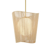 Minka Lavery Key Largo 10in 1-Light Mini Pendant | Soft Brass Steel Glass and Rope | Kitchen Island & Dining Room | 10 x 7.5 in | Model 6573-695