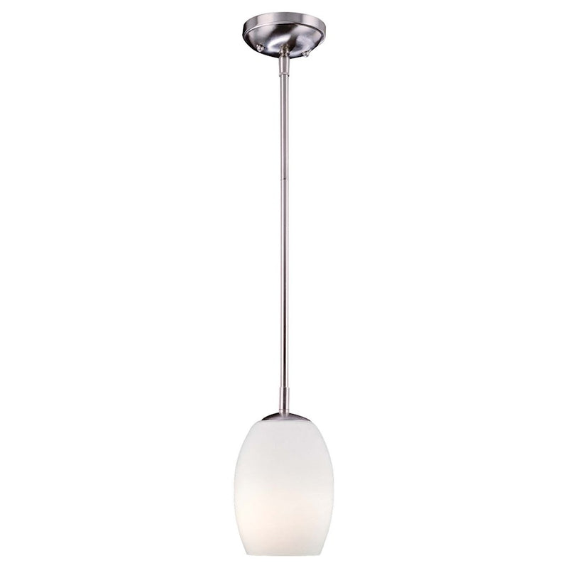 Minka Lavery 1-Light Mini Pendant | Contemporary Brushed Nickel | Kitchen Island & Dining Room | W 6 x D 6 x H 8 in | Model 66-84-PL
