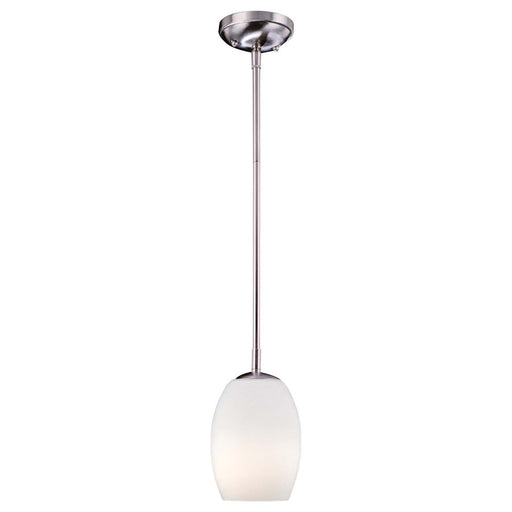 Minka Lavery 1-Light Mini Pendant | Contemporary Brushed Nickel | Kitchen Island & Dining Room | W 6 x D 6 x H 8 in | Model 66-84-PL