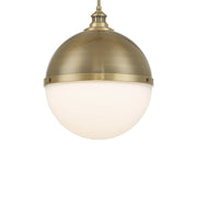 Minka Lavery Vorey 17in 1-Light Pendant | Industrial Oxidized Aged Brass and Etched Opal Glass | Kitchen Island & Covered Patio | Model 6606-923