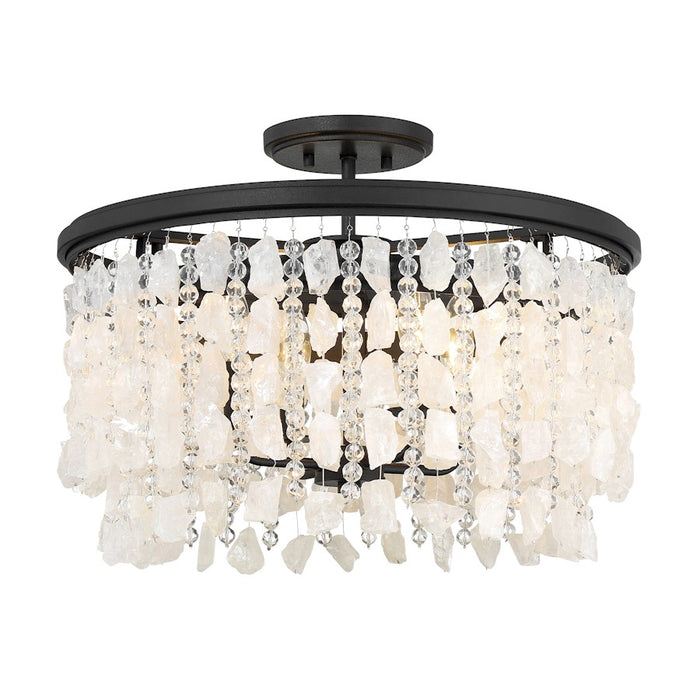 Minka Lavery Shimmering Elegance 4 Light Semi Flush, Sand Coal - 6703-66