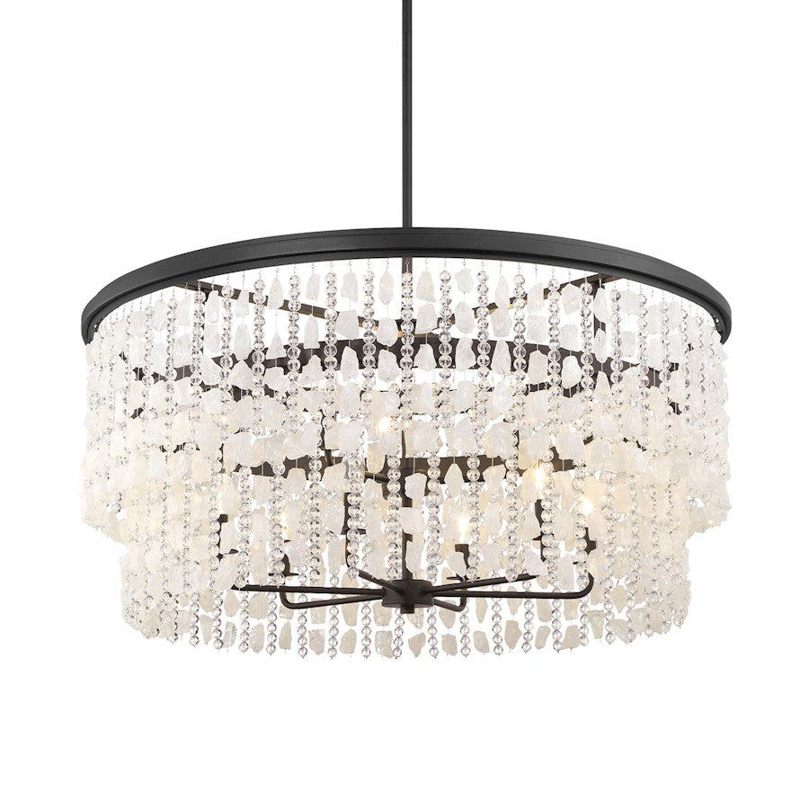 Minka Lavery Shimmering Elegance 9 Light Chandelier, Sand Coal - 6706-66