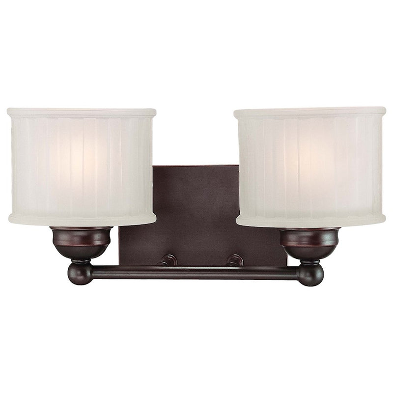 Minka Lavery 1730 Series 15in 2-Light Bathroom Vanity Light | Transitional Lathan Bronze and Clear Glass | Bathroom Vanity | Model 6732-167