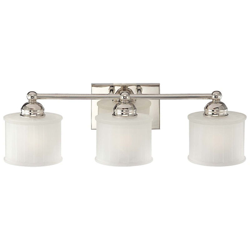Minka Lavery 1730 Series 24in 3-Light Bathroom Vanity Light | Polished Nickel and Clear Glass | Bathroom Vanity & Powder Room | Model 6733-1-613