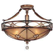 Minka Lavery Aston Court 24in 3-Light Semi Flush Mount | Traditional Aston Court Bronze and Clear Glass | Entryway & Dining Room | Model 6757-206