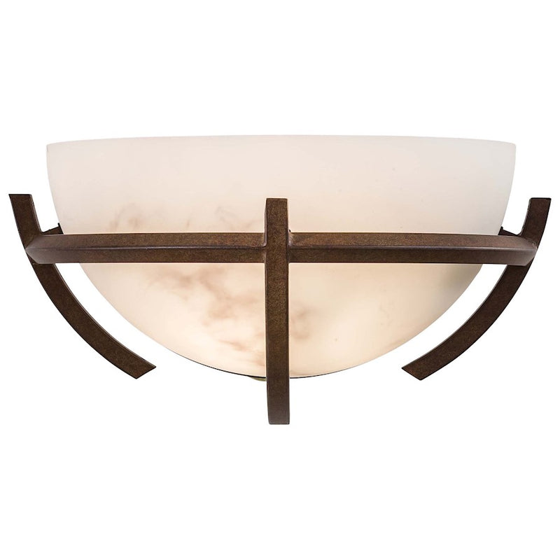 Minka Lavery Calavera 13in 1-Light Wall Sconce | Transitional Nutmeg Bronze and Stone | Living Rooms & Dining Rooms | 13 x 6 x 6 in | Model 680-14