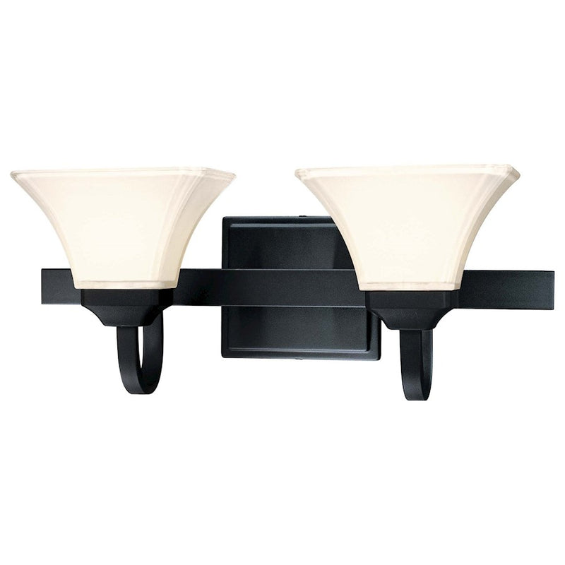 Minka Lavery Agilis 21in 2-Light Bathroom Vanity Light | Contemporary Matte Black | Bathroom Vanity | 8.75 x 21 x 8.25 in | Model 6812-66