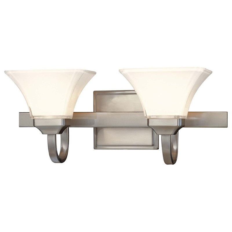 Minka Lavery Agilis 21in 2-Light Bathroom Vanity Light | Contemporary Brushed Nickel | Bathroom Vanity | 8.75 x 21 x 8.25 in | Model 6812-84