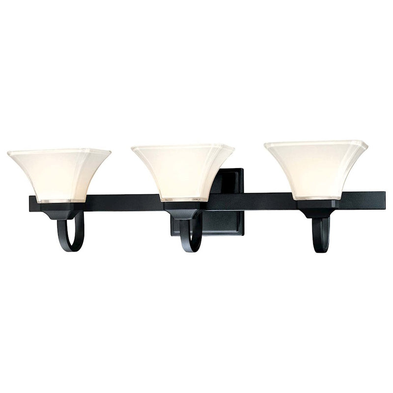 Minka Lavery Agilis 32in 3-Light Bath Vanity Light | Black Steel | Bathroom Vanity & Powder Room | 32 x 9 in | Model 6813-66