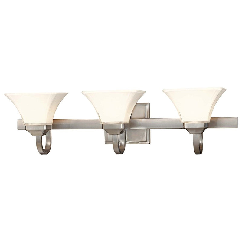 Minka Lavery Agilis 3-Light Bathroom Vanity Light | Contemporary Brushed Nickel Metal | Bathroom Vanity & Powder Room | 32 x 9 x 8 in | Model 6813-84