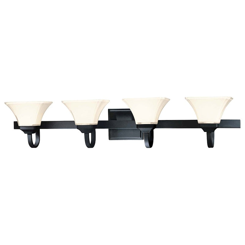 Minka Lavery Agilis 43in 4-Light Bath Vanity Light | Contemporary Black | Bathroom Vanity | 43 x 8.25 x 8.75 in | Model 6814-66