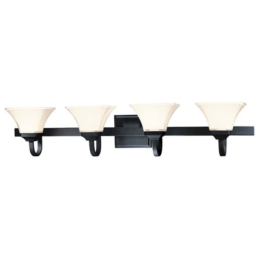 Minka Lavery Agilis 43in 4-Light Bath Vanity Light | Contemporary Black | Bathroom Vanity | 43 x 8.25 x 8.75 in | Model 6814-66