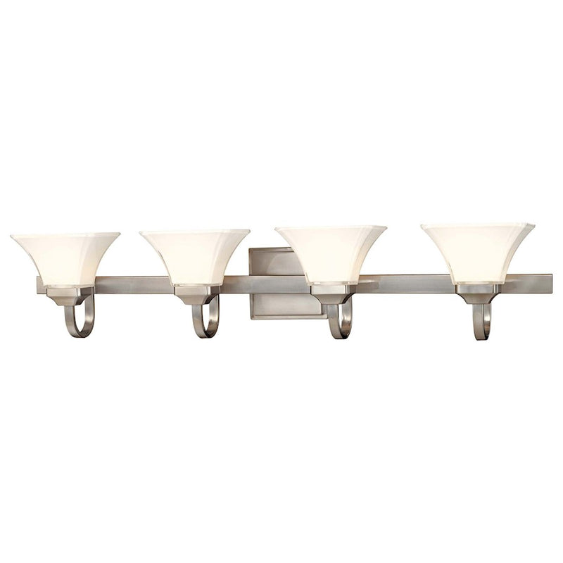Minka Lavery Agilis 43in 4-Light Bathroom Vanity Light | Contemporary Brushed Nickel | Bathroom Vanity & Powder Room | 43 x 9 x 8 in | Model 6814-84