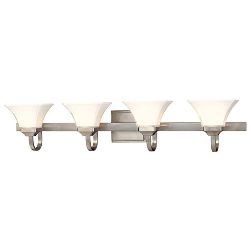 Minka Lavery Agilis 43in 4-Light Bathroom Vanity Light | Contemporary Brushed Nickel | Bathroom Vanity & Powder Room | 43 x 9 x 8 in | Model 6814-84