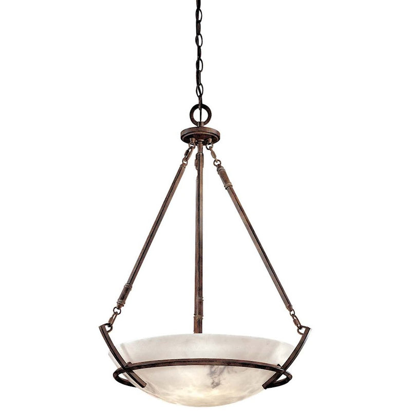 Minka Lavery Calavera 24in 3-Light Pendant | Industrial Nutmeg and Stone | Kitchen Island & Dining Room | 24 x 24 x 32 in | Model 682-14