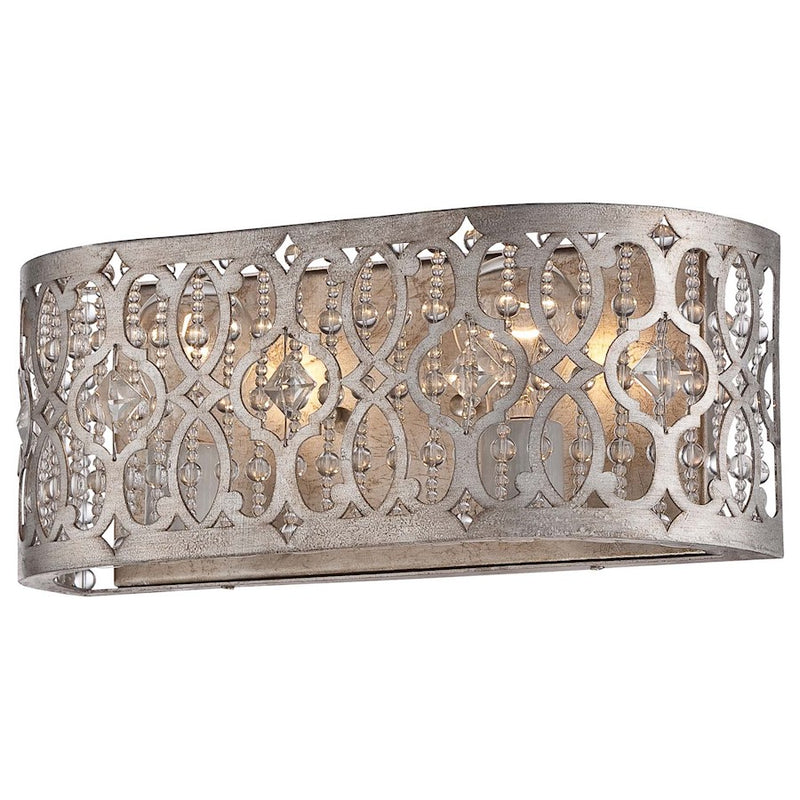 Minka Lavery Lucero 16in 2-Light Vanity Light | Traditional Florentine Silver and Scroll Detailing | Bathroom Vanity | 16 x 5 x 6 in | Model 6842-276