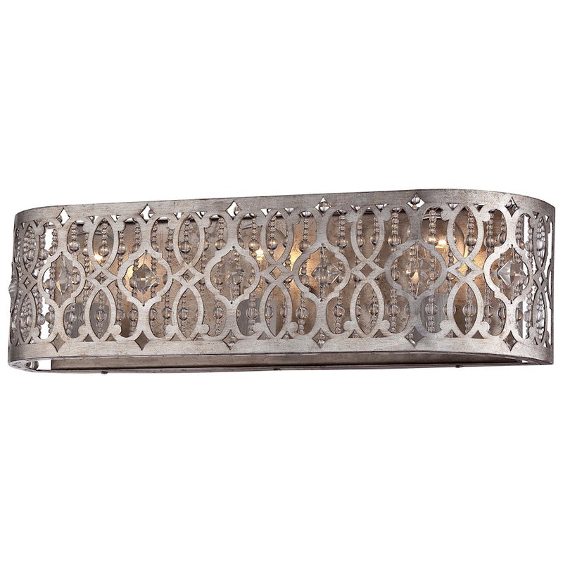 Minka Lavery Lucero 22in 3-Light Bathroom Vanity Light | Traditional Florentine Silver | Bathroom Vanity | 5 x 22.5 x 6 in | Model 6843-276