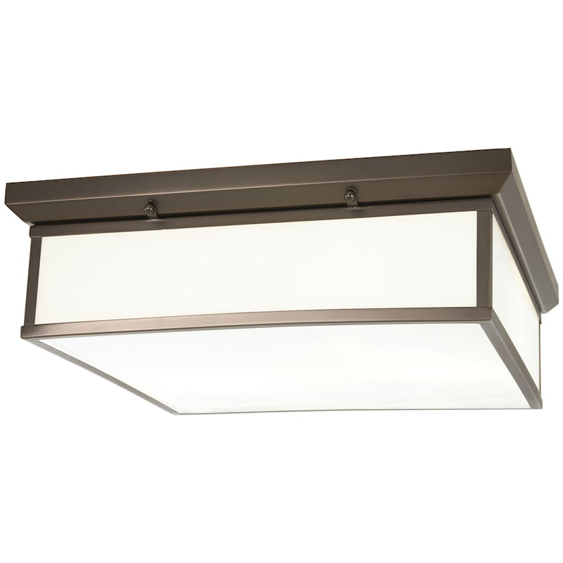 Minka Lavery Harvard Court 20in 1-Light LED Flush Mount | Bronze Steel and White Glass | Bedroom & Hallway | 20 x 20 x 6 in | Model 6917-281-L