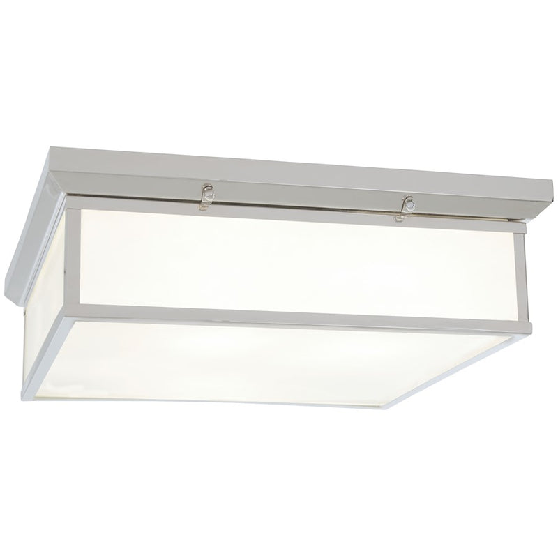 Minka Lavery Harvard Court 20in 1-Light LED Flush Mount | Chrome Steel and White Glass | Bedroom & Hallway | 20 x 20 x 6 in | Model 6917-77-L