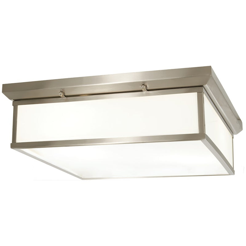 Minka Lavery 20in 1-Light LED Flush Mount | Contemporary Brushed Nickel and White Glass | Hallway & Bedroom Ceiling Light | Model 6917-84-L