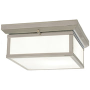 Minka Lavery 2-Light Flush Mount 13in | Brushed Nickel and White Glass | Hallway & Kitchen | 13 x 13 x 6 in, 2 x 60W, Dimmable | Model 6919-84