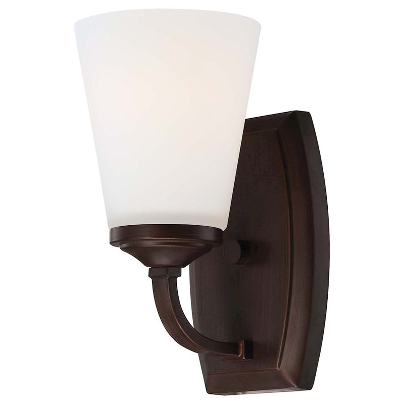 Minka Lavery Overland Park 1-Light Bath Vanity Light | Vintage Bronze | Bathroom Vanity Lighting | 5.75 x 4.5 x 9 in | Model 6961-284