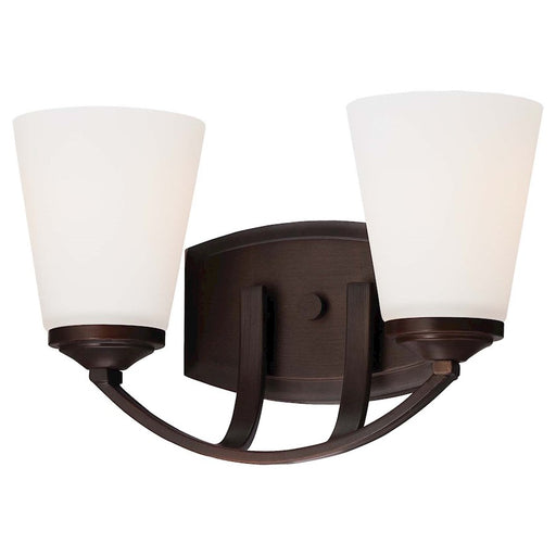 Minka Lavery Overland Park 13in 2-Light Bath Vanity | Transitional Vintage Bronze Steel | Bathroom & Powder Room | 13 x 6 x 8 in | Model 6962-284