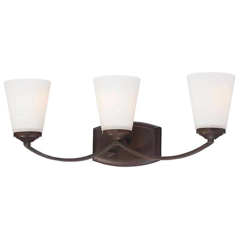 Minka Lavery Overland Park 23in 3-Light Bath Vanity | Transitional Vintage Bronze Steel | Bathroom & Powder Room | 23 x 8 in | Model 6963-284