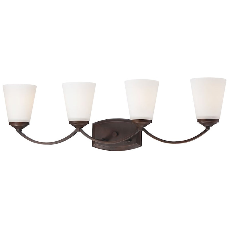 Minka Lavery Overland Park 30in 4-Light Bath Vanity | Transitional Vintage Bronze | Bathroom Vanity Light | 30 x 9 in | Model 6964-284
