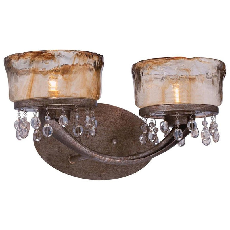 Minka Lavery La Bohem 2-Light Vanity Light | Crystal Clear Glass and Chrome | Bathroom Vanity | 16 x 8 x 8 in | Model 6992-1-271